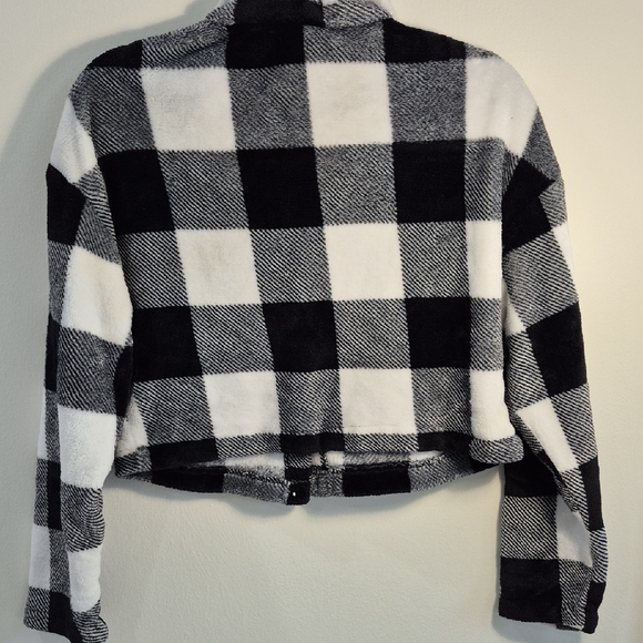 Fleece Crop, Long Sleeves, Silver Buttons Women Jacket, Size M - Picture 6 of 14